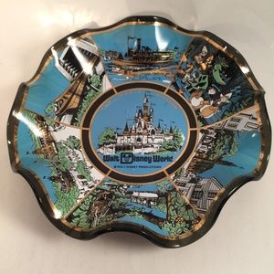VTG 1970s Disney World Plate Souvenir Ashtray Dish